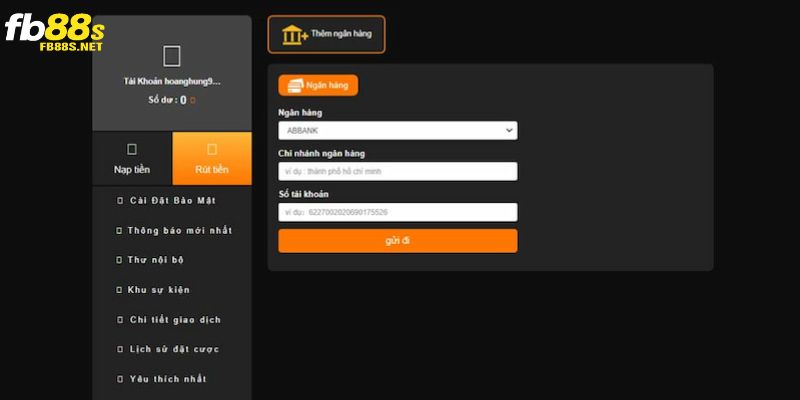 Rút tiền tại FB88 cực nhanh qua ngân hàng địa phương